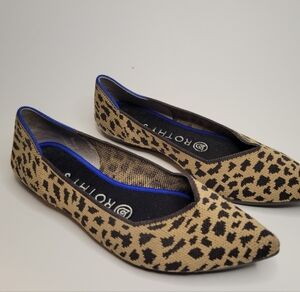 Rothy's The Point Cheetah/Leopard Pointy Toe Women Shoes Size 6.5